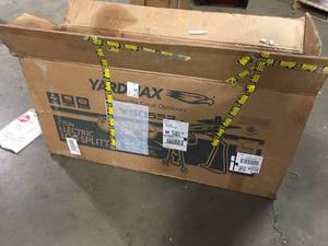 lot 17 image: Yardmaxx 5-Ton Electric Log Splitter with Stand and Log Tray 15Amp open box customer return see pictures
