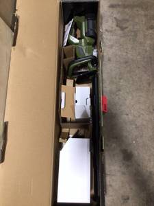 lot 26 image: Green Machine 62V Brushless 25in. Cordless Battery Push start Hedge Trimmer with Rotating Handle open box customer return see pictures
