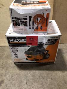 lot 31 image: Ridgid Shop Vacuum with Hose and accessories, customer returns - Review all pictures