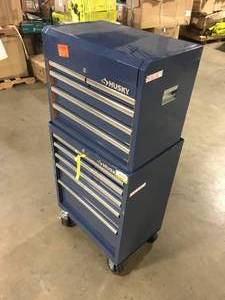 Husky 27 in. 10-Drawer Blue Tool Chest Combo- Open Box - Review all pictures