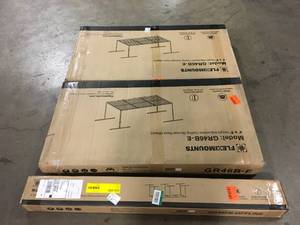 FLEXIMOUNTS Adjustable Height Overhead Ceiling Mount Garage Rack in Black (72 in. W x 48 in. D) - Lot of 2
