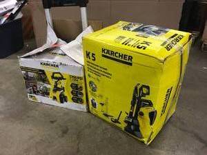 Karcher 2000 PSI 1.55 GPM K 5 Premium Smart Control CHK Cold Water Electric Pressure Washer Plus Surface Cleaner & Karcher 1700 PSI 1.20 GPM K1710 Electric Power Pressure Washer with 3 Nozzle Attachments