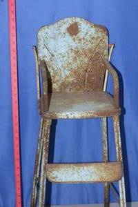 lot 30 image: vintage metal doll high chair