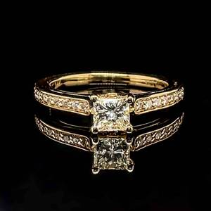 0.63ct Princess Diamond Pave DESIGNER SCOTT KAY Fine Quality Ring in 14k Yellow Gold $3600 Retail VIDEO
