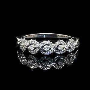 0.25ctw Diamond Infinity Symbol 14 Eternity Split Shoulder Ring in 14k White Gold $1400 Retail