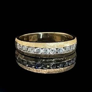 Mens 0.75ctw Diamond Channel Band Ring in 14k Satin & Bright Shine Combination Finish $1899 Retail