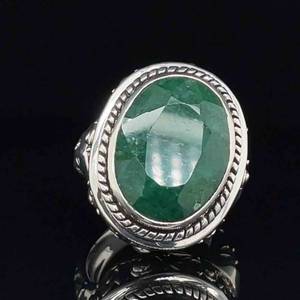 5 Carat Natural Emerald Large Statement Ornate Design Ring
