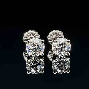 Diamond Stud Earrings, VS Rounds  1.12ctw. in 14k White Gold, NEVER WORN $2999 Retail