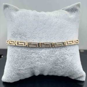 Greek Key Meandros Link Bracelet in 14k Yellow Gold $1,400 Retail