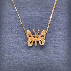 Dainty Butterfly Layering 18 Necklace in 14k Yellow Gold STAMPED ITALY