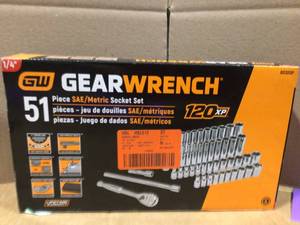 GEARWRENCH 120XP 14 in. Drive 6-Point Standard & Deep SAEMetric Ratchet and Socket Mechanics Tool Set (51-Piece) Open Box Review all pictures