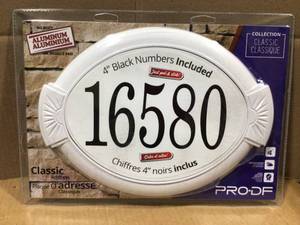 Classic Cast Aluminum Oval Address Plaque, White