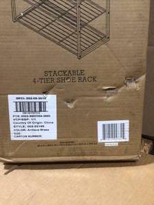 4 Tier Shoe Rack Brass with Walnut Wood - Brightroom Open Box Review all pictures