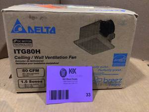 Delta Breez Integrity Series 80 CFM Ceiling Bathroom Exhaust Fan with Adjustable Humidity Sensor, ENERGY STAR Open Box Review all pictures