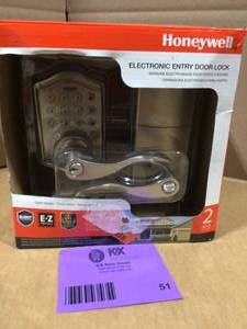 Honeywell Satin Nickel Keypad Electronic Door Lever Entry Lock