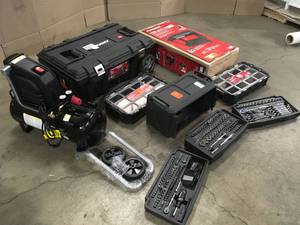 lot 9 image: Mix Lot of Husky Tools, Mechanic Tool Sets, Storage Buildings Customer returns Review all pictures