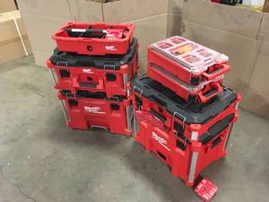 lot 11 image: Lot of assorted Milwaukee Packout Tool Storage Units various models customer returns see pictures