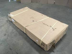 lot 21 image: Husky 72 in. 2-Drawers Adjustable Height Work Table in White
