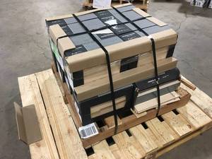 lot 28 image: Pallet with  City Azul 4 in. x 12 in. Glossy Ceramic Blue Subway Tile (9.99 sq. ft.Case) 17 Cases Review all pictures