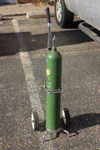 Oxygen Cylinder Tank On Cart