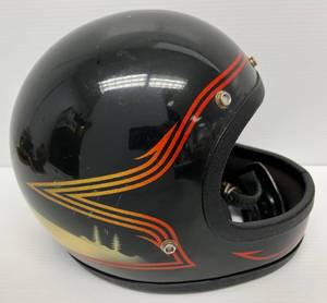 Vintage 70s Airbrushed Snow Mobile Helmet