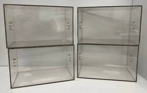 Four Acrylic Football Memorabilia Protective Cases (One Has Chip)(Scuffs And Scratches Throughout)