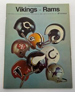 Vikings Western Conference Playoff Vikings Vs Rams 1969 Official Program (From Bill Browns Estate)