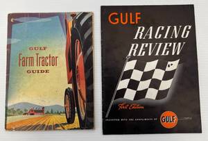 1956 Gulf Farm Tractor Guide & 1950s - 1960s Gulf Racing Review First Edition Program