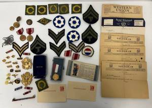 Group Of Vintage War Metals, Buttons And More