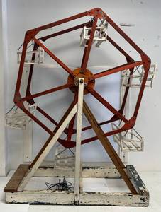 Large Vintage Folk Art Ferris Wheel Can Be Motorized (Comes With Motor) 55T x 46 W x 21 D
