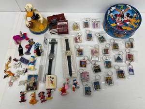 Group Of Disney Collectibles Including Watches , Keychains And More