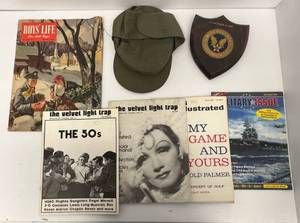 Group Of Antique Magazines And Military Items