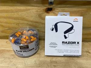 lot 18 image: WALKERS GWP-SF-BTN Razor X 3.0 with Saftey Corded Foam Ear Plugs Noise Reduction Rating 25Db50 PK