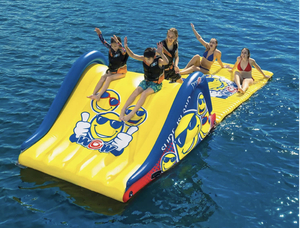 lot 114 image: WOW Sports Floating Island Slide and Water Walkway Combo