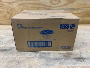 lot 117 image: NOXZEMA Lot of 3 Cases of- Ultra Sensitive Triple Blade Shavers (12 packages per case and 2 shavers per package)