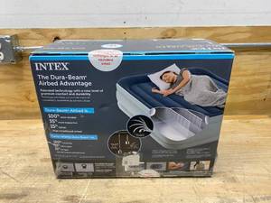 lot 124 image: INTEX 18 Mid-Rise Airbed with Internal Pump- Queen