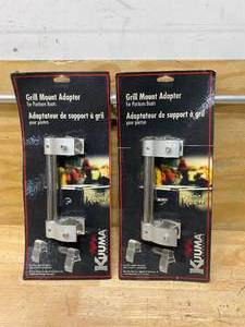 lot 27 image: KUUMA Lot of 2- Grill Mount Rail Adapters for Pontoon Boats (58197)