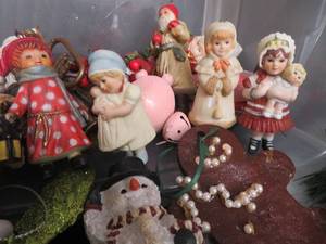 2 BINS FULL OF VINTAGE ORNAMENTS