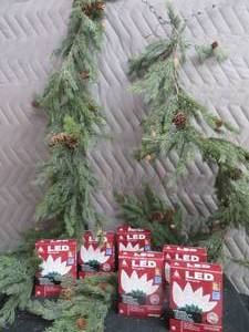 PINECONE SWAGS PINE CONE LIGHTS NEW