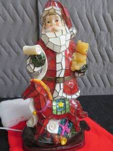 STAINED GLASS LOOK LIGHT UP SANTA