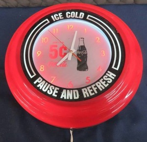 lot 34 image: COCA COLA CLOCK