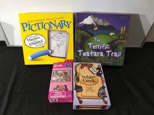 Pictionary Game Barbie Puzzle and Schitts Creek Trivia Game (Brand New)
