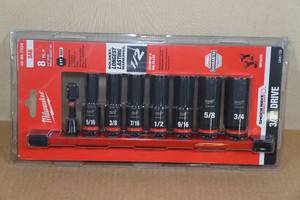 NEW Milwaukee 8 Piece 38 Drive Impact Socket Set - SAE
