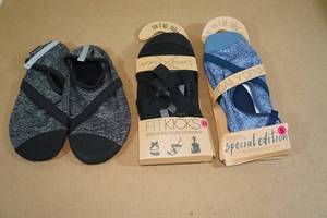 3 Pairs Womens Medium Fitkicks Footwear -Fits Shoe Size 7-8