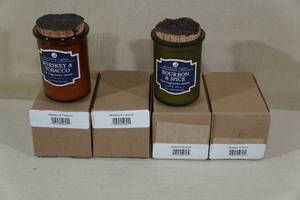 4 New Northern Lights Candles -Bourbon and Spice, Whiskey and Tobacco