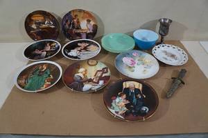 Assorted Collector Plates and Collector Dagger Knife