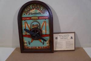 Koloskis Flying Service Wood Sign with Working Propeller