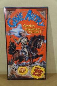 Gene Autry Coloring Book Cover Tin Sign