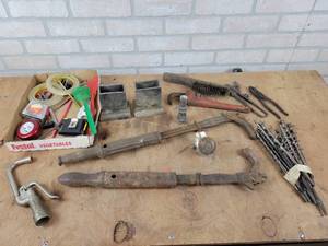Antique Nail Pullers, Hand Tools, Imperial Lubricant Valve, Spiral Drill Bits and More