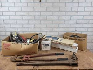 Antique AM Steel & wire Co Wire Puller, Bolt Cutter, Sun Shades, Hydraulic Hoses and More